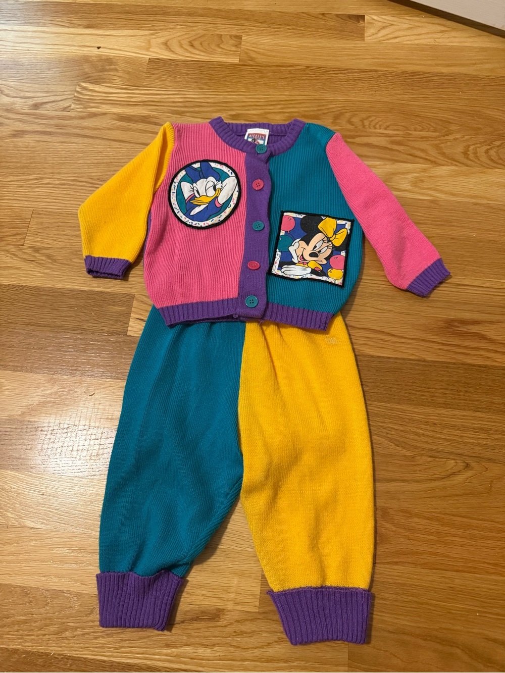 Vintage Disney Kids Colorblock Minnie & Daisy Matching Set